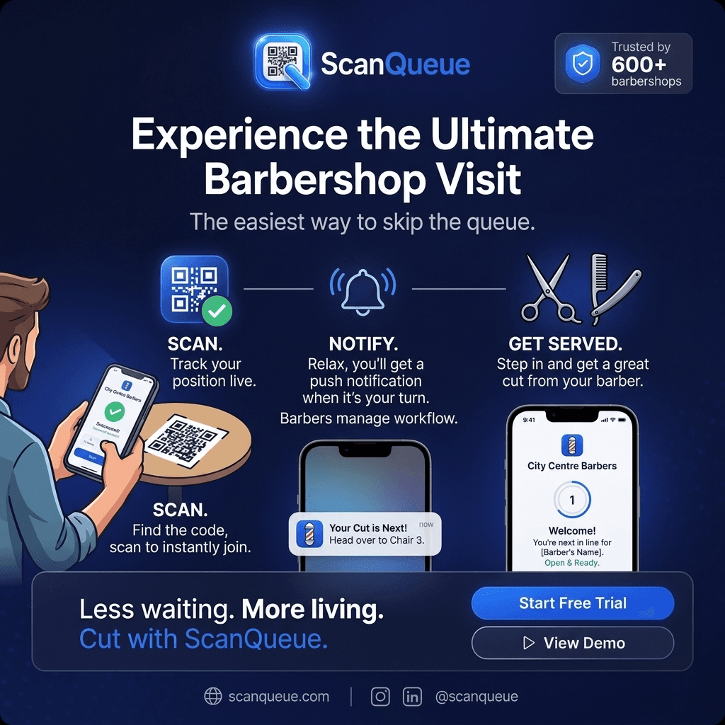 How ScanQueue works for barbershops